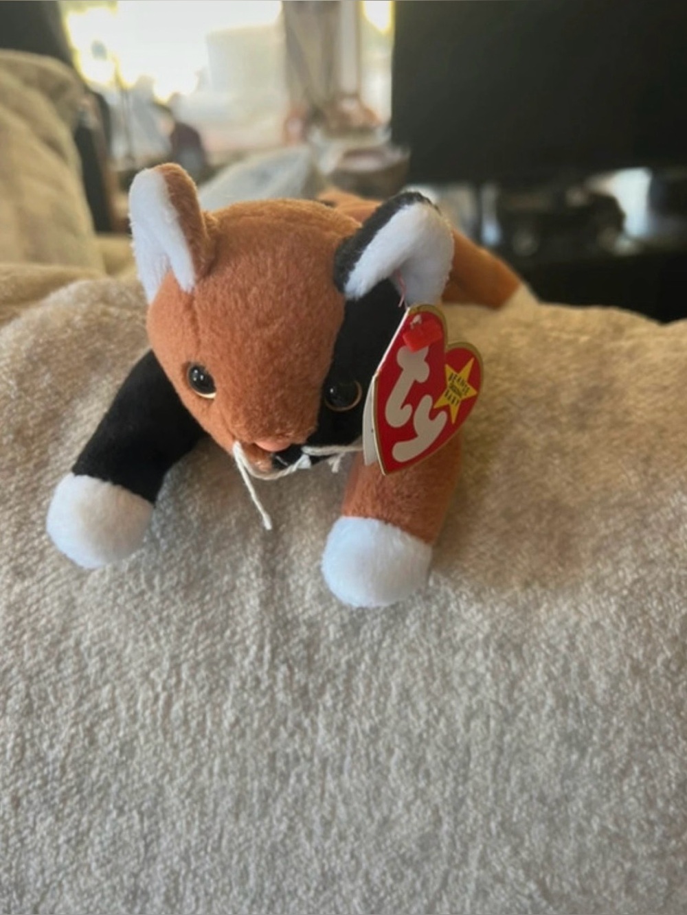 TY Beanie Baby "Chip" Calico Cat (1996) with "Snip" Tag Error - Retired